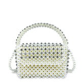 Sac à main chinois tissé à la main avec perles et diamants incrustés, sac à main sous les bras, sac à bandoulière, sac à main